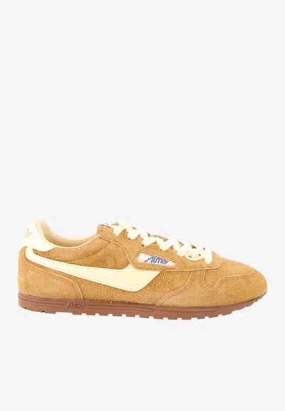 Autry Windspin Suede Low-top Sneakers In Brown