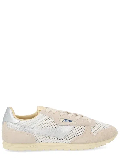 Autry Windspin Suede Metallic Paillettes Sneakers In Neutral