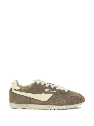 Autry Windspin Suede Panelled Sneakers In Brown