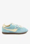 Autry 'windspin Low' Light-blue Sneaker With Logo On The Side And On The Heel In Suede Woman In Blue