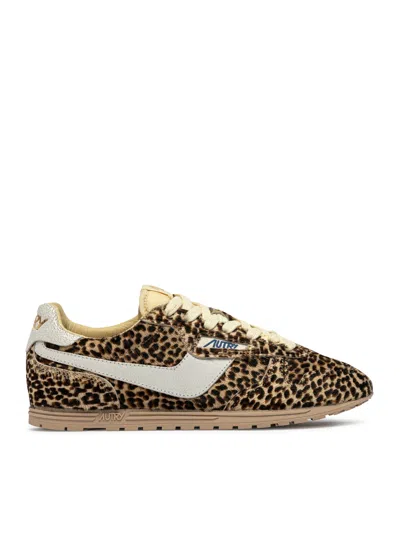 Autry Windspin Leopard Leopard-print Pony-hair Sneakers In Animal Print