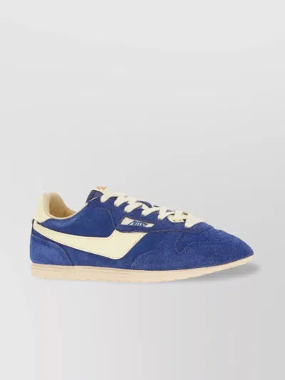 Autry Windspin Suede Sneakers With Contrast Panels In Blue