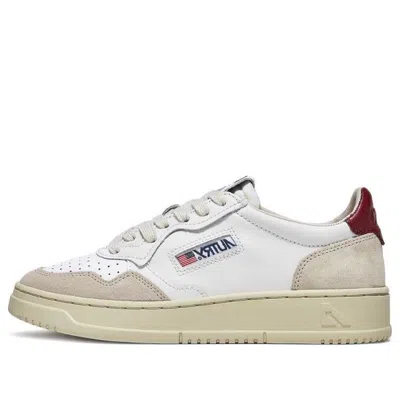 Autry (wmns)  Medalist Low Leather And Suede 'white Beige Red' In Multi