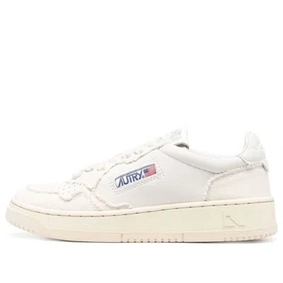 Autry (wmns)  Medalist Low Soft Goatskin And Frayed Canvas 'white And Ivory White'