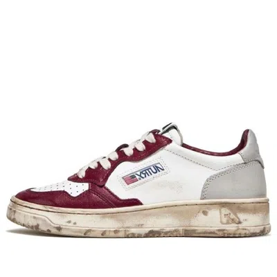 Autry (wmns)  Medalist Low Super Vintage Sneakers 'white Grey Burgundy' In Multi