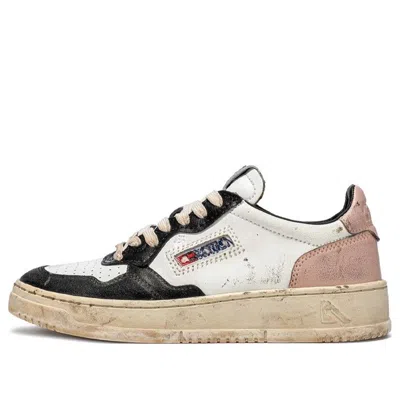 Autry (wmns)  Medalist Super Vintage Leather Low Sneakers 'white Black Pink' In Multi