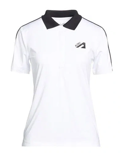 Autry Woman Polo Shirt White Size M Polyamide, Elastane