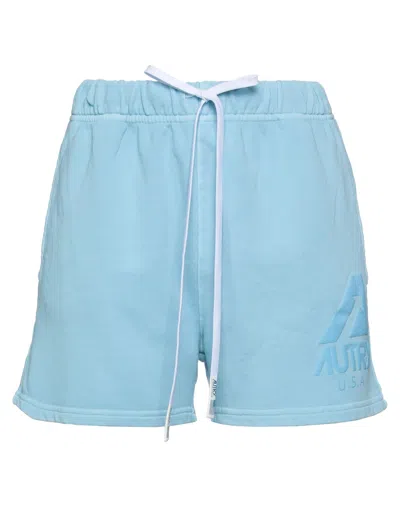 Autry Woman Shorts & Bermuda Shorts Sky Blue Size S Cotton