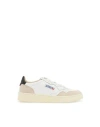 Autry Leather Sneakers With Contrast Heel Tab In Beige