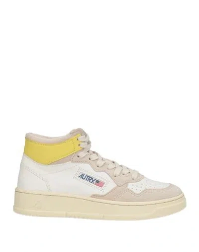 Autry Woman Sneakers Beige Size 7 Soft Leather, Textile Fibers In Sand