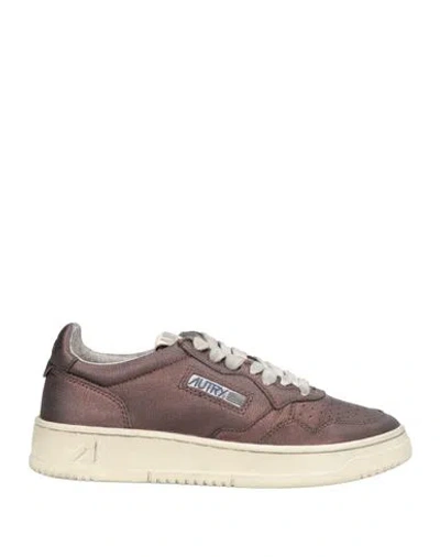 Autry Woman Sneakers Bronze Size 8 Leather In Yellow