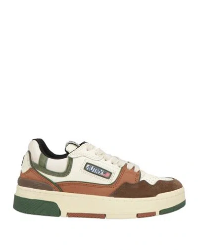 Autry Woman Sneakers Brown Size 8 Leather, Textile Fibers