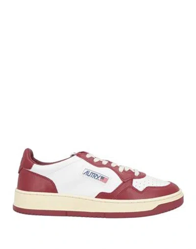 Autry Woman Sneakers Burgundy Size 7 Leather In Red