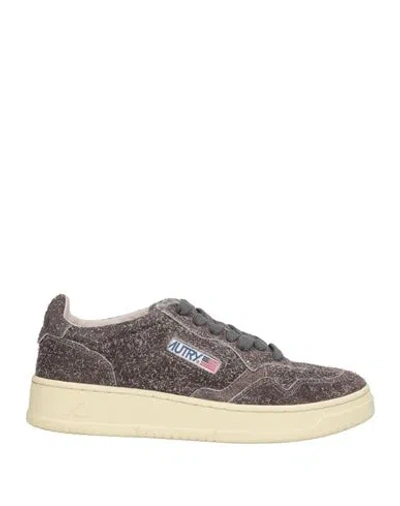 Autry Woman Sneakers Charcoal Size 7 Leather In Gray