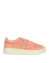 Autry Woman Sneakers Coral Size 7 Soft Leather In Pink