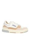 Autry Woman Sneakers Cream Size 8 Leather, Textile Fibers In White