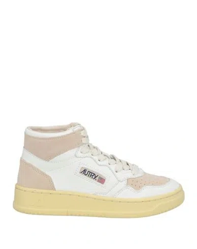 Autry Woman Sneakers Taupe Size 5 Leather, Textile Fibers In Grey