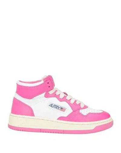 AUTRY AUTRY WOMAN SNEAKERS FUCHSIA SIZE 7 SOFT LEATHER