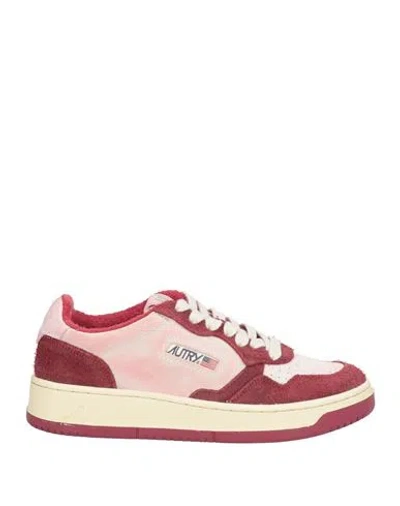 Autry Woman Sneakers Garnet Size 7 Leather In Pink