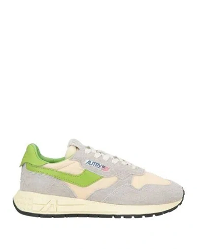 Autry Woman Sneakers Grey Size 6 Leather, Textile Fibers In Gray