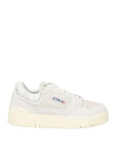 Autry Woman Sneakers Ivory Size 8 Leather, Textile Fibers In White