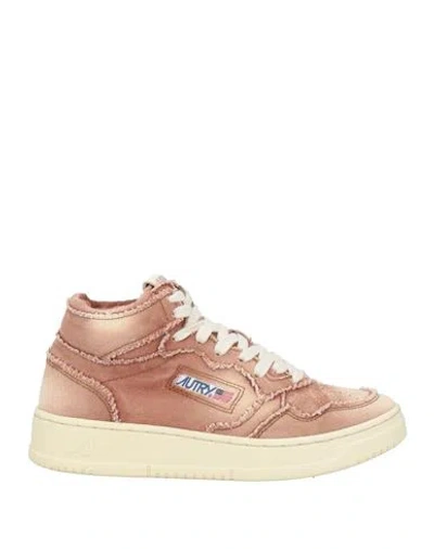 Autry Woman Sneakers Light Brown Size 7 Textile Fibers In Sand