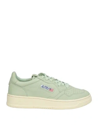 Autry Woman Sneakers Light Green Size 8 Soft Leather In Green