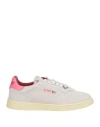 Autry Low Top Suede Sneakers With Contrast Sole In Grey