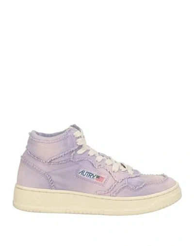 Autry Woman Sneakers Lilac Size 7 Textile Fibers In Multi