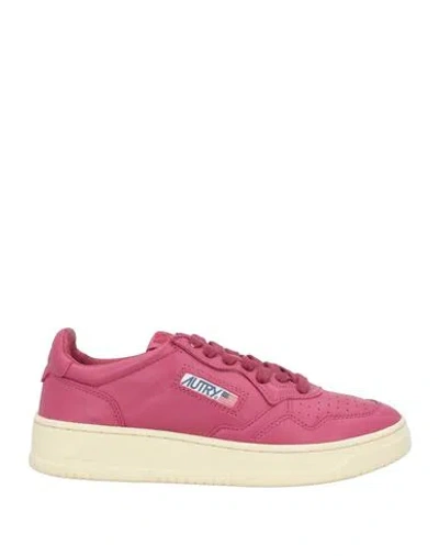 Autry Woman Sneakers Mauve Size 7 Goat Skin In Purple