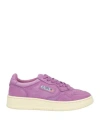 Autry Woman Sneakers Mauve Size 7 Goat Skin In Purple