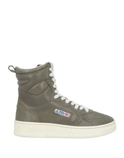 Autry Woman Sneakers Military Green Size 7 Soft Leather