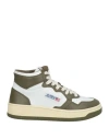 Autry Panelled Leather High-top Sneakers In Green