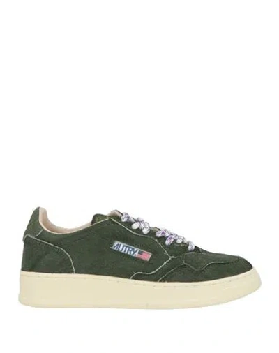 Autry Woman Sneakers Military Green Size 7 Leather
