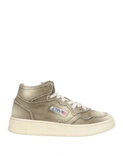 Autry Woman Sneakers Military Green Size 7 Textile Fibers