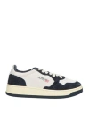 Autry Sneakers Medalist Low In Avory And Blue Leather Glittered In Multi