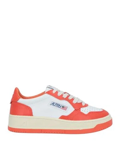 Autry Woman Sneakers Orange Size 12 Leather