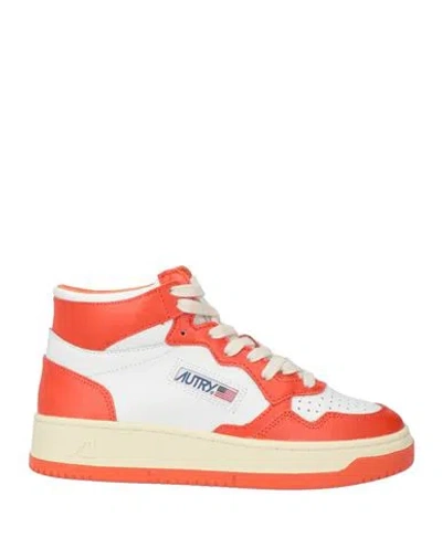 Autry Woman Sneakers Orange Size 6 Soft Leather