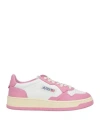 Autry Woman Sneakers Pink Size 8 Leather In Pink