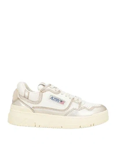 Autry Woman Sneakers Platinum Size 7 Leather In Gray