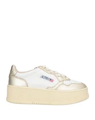 AUTRY AUTRY WOMAN SNEAKERS PLATINUM SIZE 8 LEATHER