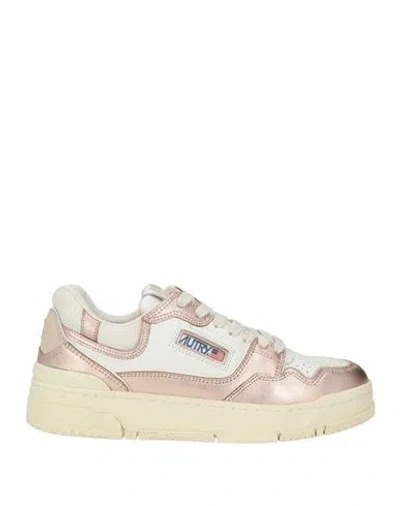 Autry Woman Sneakers Rose Gold Size 10 Leather In Multi