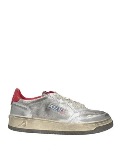 Autry Woman Sneakers Silver Size 8 Leather