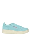 Autry Woman Sneakers Turquoise Size 7 Goat Skin In Blue
