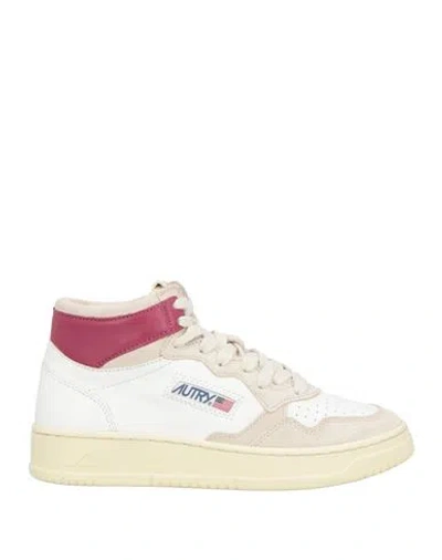 Autry Woman Sneakers White Size 7 Goat Skin, Synthetisches Material