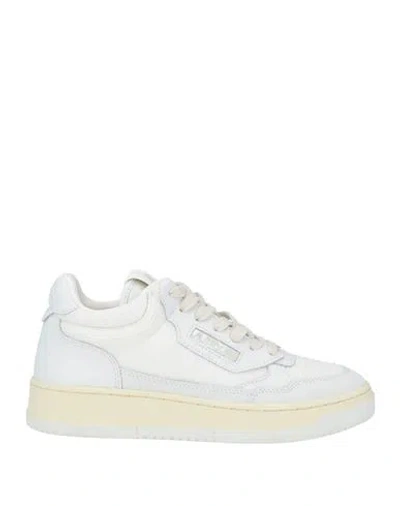 Autry Woman Sneakers White Size 7 Leather, Textile Fibers