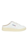 Autry Medalist Mule Low Leather Sneakers In White