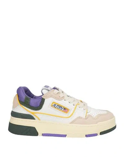 Autry Woman Sneakers White Size 8 Leather, Textile Fibers