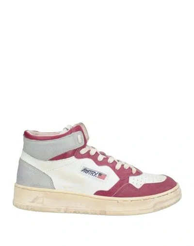 Autry Woman Sneakers White Size 9 Leather In Gray