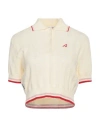 Autry Classic-collar Cotton Knitted Top In White